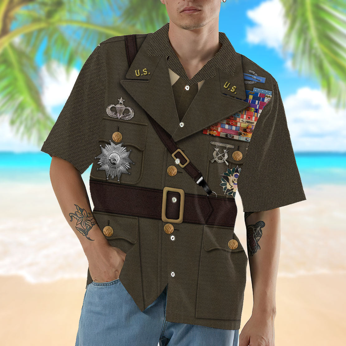 Gearhumans 3D Custom Douglas Macarthur Hawaii Shirt 6 Gearhumans 3D Custom Douglas Macarthur Hawaii Shirt - Image 6