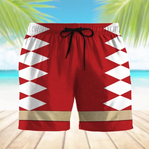 Gearhumans 3D Power Ranger Red Dino Thunder Shorts - Image 6