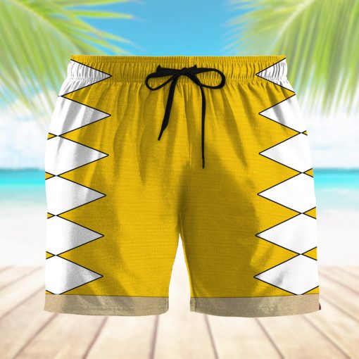Gearhumans 3D Power Ranger Yellow Dino Thunder Shorts