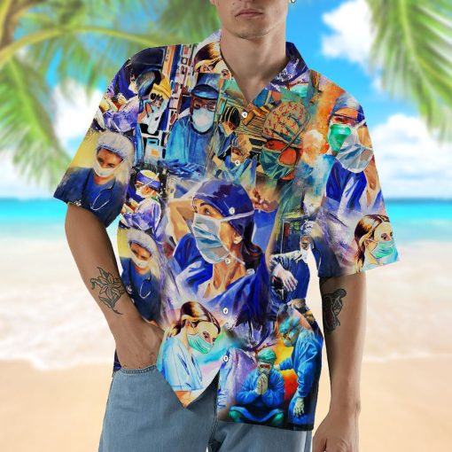 Gearhumans 3D Nurse Hawaii Shirt