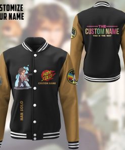 Gearhumans 3D S.W Han Solo Custom Name Baseball Jacket