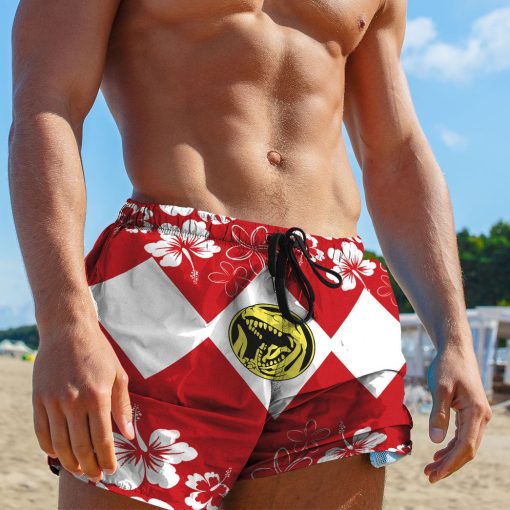 Gearhumans 3D Mighty Morphin Power Ranger Red Beach Short