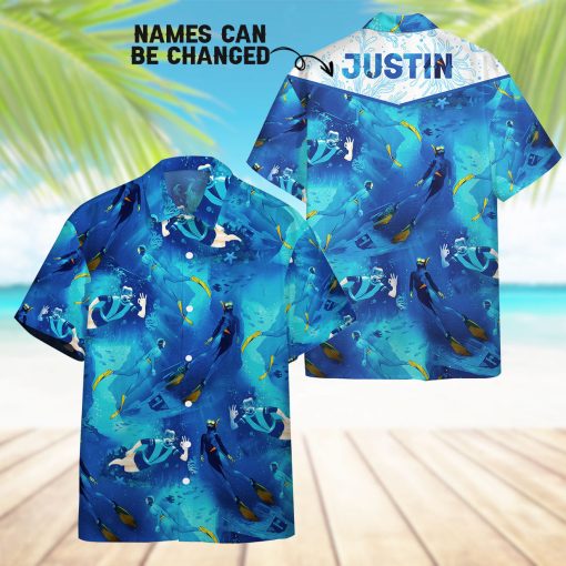 Gearhumans 3D Freediving Custom Name Hawaii Shirt - Image 5