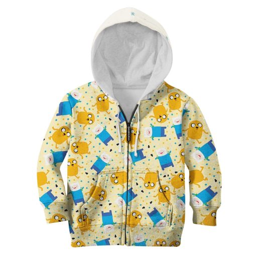 Gearhumans Adventure Time Finn And Jake Custom Hoodies T-shirt Apparel 4 Adventure Time Finn And Jake Custom Hoodies T-shirt Apparel HD-MV110714K kid 3D apparel Kid Zip Hoodie 2XS/3-4