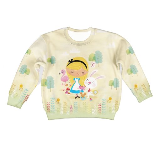 Gearhumans alice in wonderland Kid Custom Hoodies T-shirt Apparel 2 alice in wonderland Kid Custom Hoodies T-shirt Apparel HD-PET110313K kid 3D apparel Kid Sweatshirt S/6-8