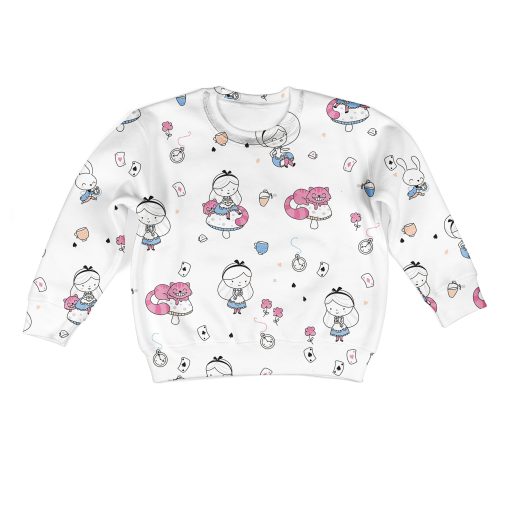 Gearhumans ALICE WITH FRIENDS Kid Custom Hoodies T-shirt Apparel 2 ALICE WITH FRIENDS Kid Custom Hoodies T-shirt Apparel HD-PET110326K kid 3D apparel Kid Sweatshirt S/6-8