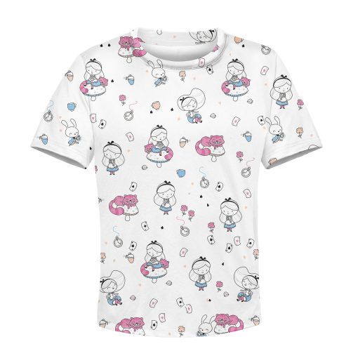 Gearhumans ALICE WITH FRIENDS Kid Custom Hoodies T-shirt Apparel 1 ALICE WITH FRIENDS Kid Custom Hoodies T-shirt Apparel HD-PET110326K kid 3D apparel Kid T-Shirt XS