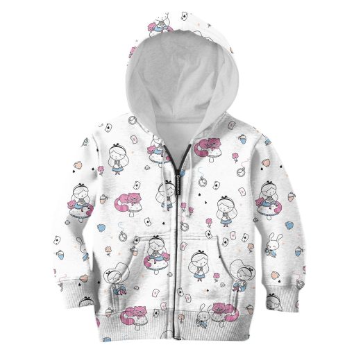 Gearhumans ALICE WITH FRIENDS Kid Custom Hoodies T-shirt Apparel 3 ALICE WITH FRIENDS Kid Custom Hoodies T-shirt Apparel HD-PET110326K kid 3D apparel Kid Zip Hoodie S/6-8
