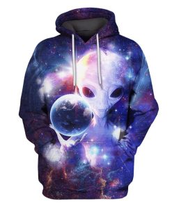 Alien Controlling OuterSpace Custom T-shirt - Hoodies Apparel GH110404 3D Custom Fleece Hoodies Hoodie S