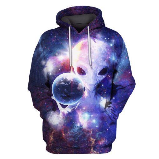Alien Controlling OuterSpace Custom T-shirt - Hoodies Apparel GH110404 3D Custom Fleece Hoodies Hoodie S