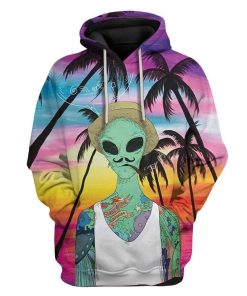 Alien Smoking Custom T-Shirts Hoodies Apparel HD-AT1112193 3D Custom Fleece Hoodies Hoodie S 