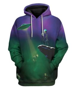 Alien Stole Cow From Farmer Custom T-Shirts Hoodies Apparel HD-TA2812192 3D Custom Fleece Hoodies Hoodie S 
