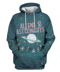 Aliens And Astronauts OuterSpace Custom T-shirt - Hoodies Apparel HD-GH110388 3D Custom Fleece Hoodies Hoodie S