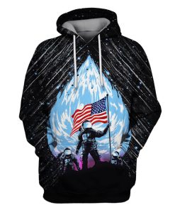 American Astronaut OuterSpace Custom T-shirt - Hoodies Apparel GH110296 3D Custom Fleece Hoodies Hoodie S 