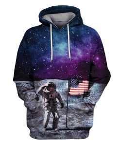 American Astronaut OuterSpace Custom T-shirt - Hoodies Apparel HD-GH110394 3D Custom Fleece Hoodies Hoodie S