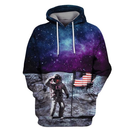 Gearhumans American Astronaut OuterSpace Custom T-shirt - Hoodies Apparel 1 American Astronaut OuterSpace Custom T-shirt - Hoodies Apparel HD-GH110394 3D Custom Fleece Hoodies Hoodie S
