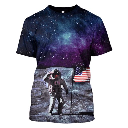 Gearhumans American Astronaut OuterSpace Custom T-shirt - Hoodies Apparel 3 American Astronaut OuterSpace Custom T-shirt - Hoodies Apparel HD-GH110394 3D Custom Fleece Hoodies T-Shirt S