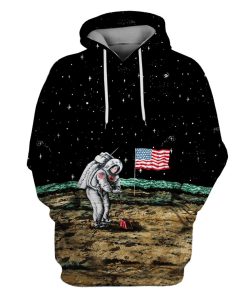 American Astronaut Questing OuterSpace Custom T-shirt - Hoodies Apparel UNI110160 3D Custom Fleece Hoodies Hoodie S