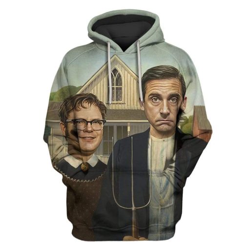 Gearhumans American Gothic Custom T-shirt - Hoodies Apparel 1 American Gothic Custom T-shirt - Hoodies Apparel HD-MV111349 3D Custom Fleece Hoodies Hoodie S