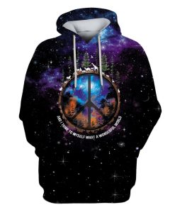 AND I THINK TO MYSELF WHAT A WONDERFUL WORLD Custom Apparel HD-GH110491 3D Custom Fleece Hoodies Hoodie S