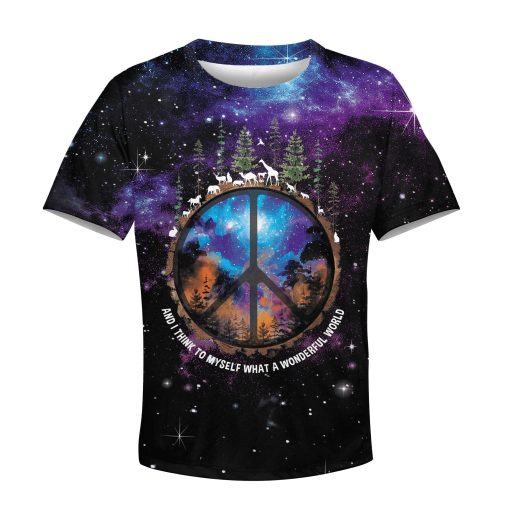 AND I THINK TO MYSELF WHAT A WONDERFUL WORLD Kid Custom Hoodies T-shirt Apparel HD-GH110491K kid 3D apparel Kid T-Shirt XS