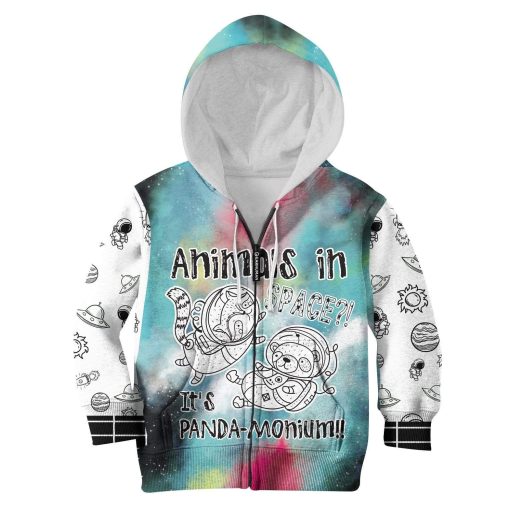 Animal in space Custom Hoodies T-shirt Apparel HD-GH1106210K kid 3D apparel Kid Zip Hoodie S/6-8