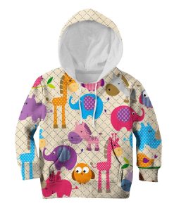 Animals In The Zoo Custom Hoodies T-shirt Apparel HD-PET110285K kid 3D apparel Kid Hoodie S/6-8 