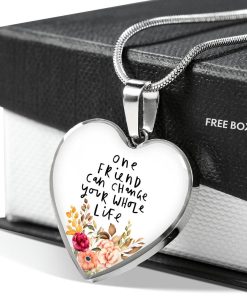 Gearhuman 3D Friendship Day One Friend Can Change Your Life Custom Heart Necklace