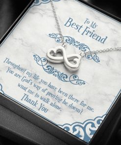 Gearhuman 3D Friendship Day To My Best Friend Custom Double Hearts Necklace With Message Card