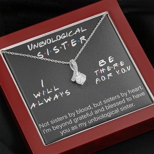 Gearhumans 3D Friendship Day Unbiological Sister Custom Hearts Necklace With Message Card 7 Gearhumans 3D Friendship Day Unbiological Sister Custom Hearts Necklace With Message Card - Image 7
