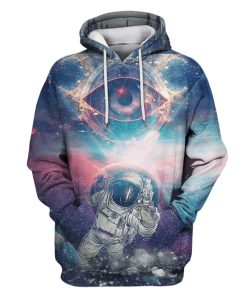 Astroanut Touching Eyes Galaxy Custom T-shirt - Hoodies Apparel GH110329 3D Custom Fleece Hoodies Hoodie S