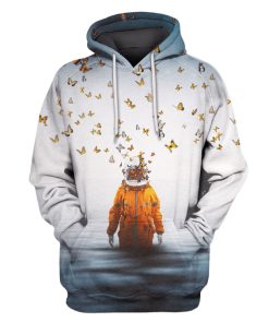 Astronaut and Butterflies Underwater Custom T-shirt - Hoodies Apparel GH110417 3D Custom Fleece Hoodies Hoodie S