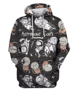 Astronaut Cat OuterSpace Custom T-shirt - Hoodies Apparel GH110403 3D Custom Fleece Hoodies Hoodie S 