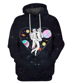 Astronaut Couper Lovers OuterSpace Custom T-shirt - Hoodies Apparel GH110301 3D Custom Fleece Hoodies Hoodie S 