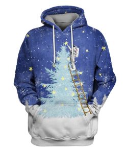 Astronaut Decorating Christmas Tree Custom T-shirt - Hoodies Apparel GH110439 3D Custom Fleece Hoodies Hoodie S 