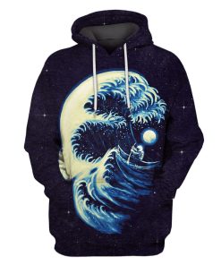 Astronaut Facing Big Waves Custom T-shirt - Hoodies Apparel GH110246 3D Custom Fleece Hoodies Hoodie S