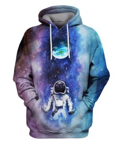 Astronaut Facing The Earth OuterSpace Custom T-shirt - Hoodies Apparel GH110345 3D Custom Fleece Hoodies Hoodie S
