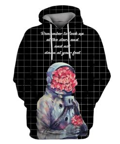 Astronaut Flower Looking up at the stars Custom T-shirt - Hoodies Apparel GH110189 3D Custom Fleece Hoodies Hoodie S 