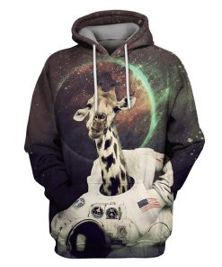 Astronaut Giraffe in space T-Shirts - Zip Hoodies Apparel GH110191 3D Custom Fleece Hoodies Hoodie S 