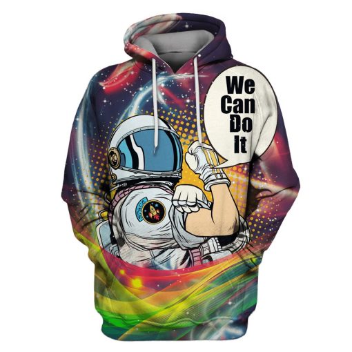 Gearhumans Astronaut I can do it Custom T-shirt - Hoodies Apparel 1 Astronaut I can do it Custom T-shirt - Hoodies Apparel GH110323 3D Custom Fleece Hoodies Hoodie S