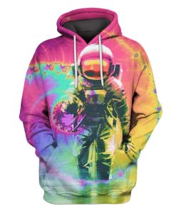 Astronaut in colorful galaxy Custom T-shirt - Hoodies Apparel GH110290 3D Custom Fleece Hoodies Hoodie S 