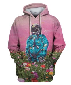 Astronaut In Flower Field Custom T-shirt - Hoodies Apparel HD-GH110546 3D Custom Fleece Hoodies Hoodie S 