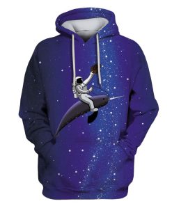 Astronaut in galaxy background Custom T-shirt - Hoodies Apparel HD-GH110480 3D Custom Fleece Hoodies Hoodie S 