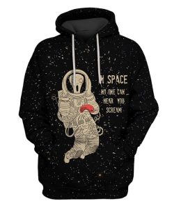 Astronaut in space Custom T-shirt - Hoodies Apparel HD-GH20041 3D Custom Fleece Hoodies Hoodie S 