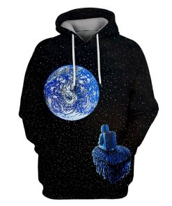 Astronaut in space with earth Custom T-shirt - Hoodies Apparel GH110259 3D Custom Fleece Hoodies Hoodie S