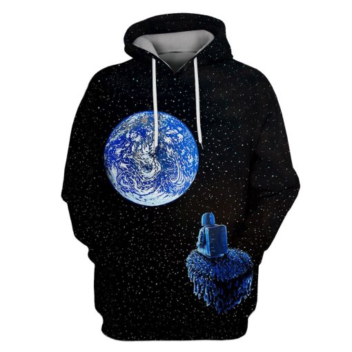 Astronaut in space with earth Custom T-shirt - Hoodies Apparel GH110259 3D Custom Fleece Hoodies Hoodie S