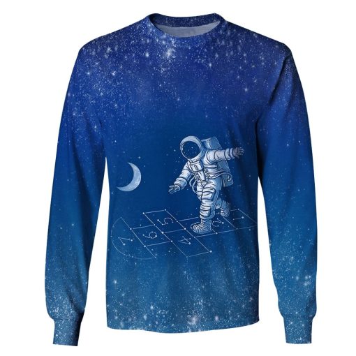 Astronaut in the space Custom T-shirt - Hoodies Apparel GH110337 3D Custom Fleece Hoodies Long Sleeve S