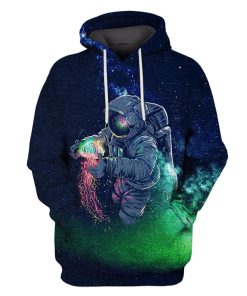 Astronaut in the space Custom T-shirt - Hoodies Apparel HD-GH110326 3D Custom Fleece Hoodies Hoodie S 