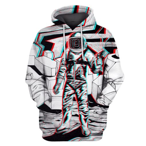 Astronaut in the space with a gun Custom T-shirt - Hoodies Apparel HD-GH110299 3D Custom Fleece Hoodies Hoodie S