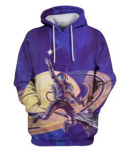 Astronaut Jumping Up To Star Custom T-shirt - Hoodies Apparel HD-GH110544 3D Custom Fleece Hoodies Hoodie S